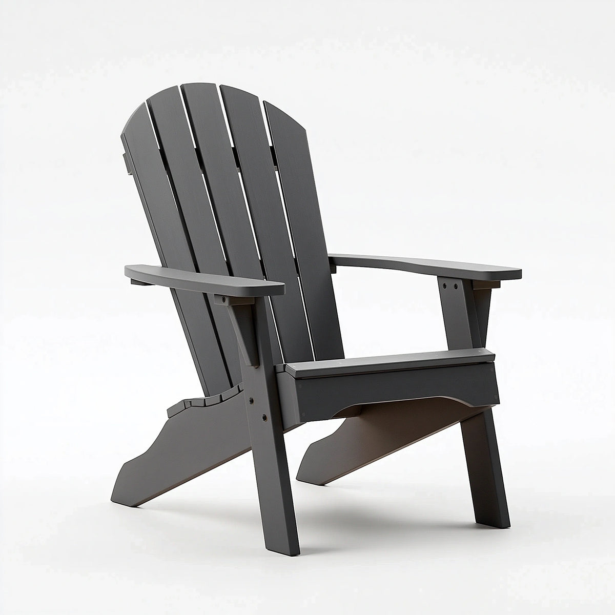 Adirondackstuhl 98 x 78 x 92 cm Kunststoff Anthrazit für den Außenbereich mit Armlehnen