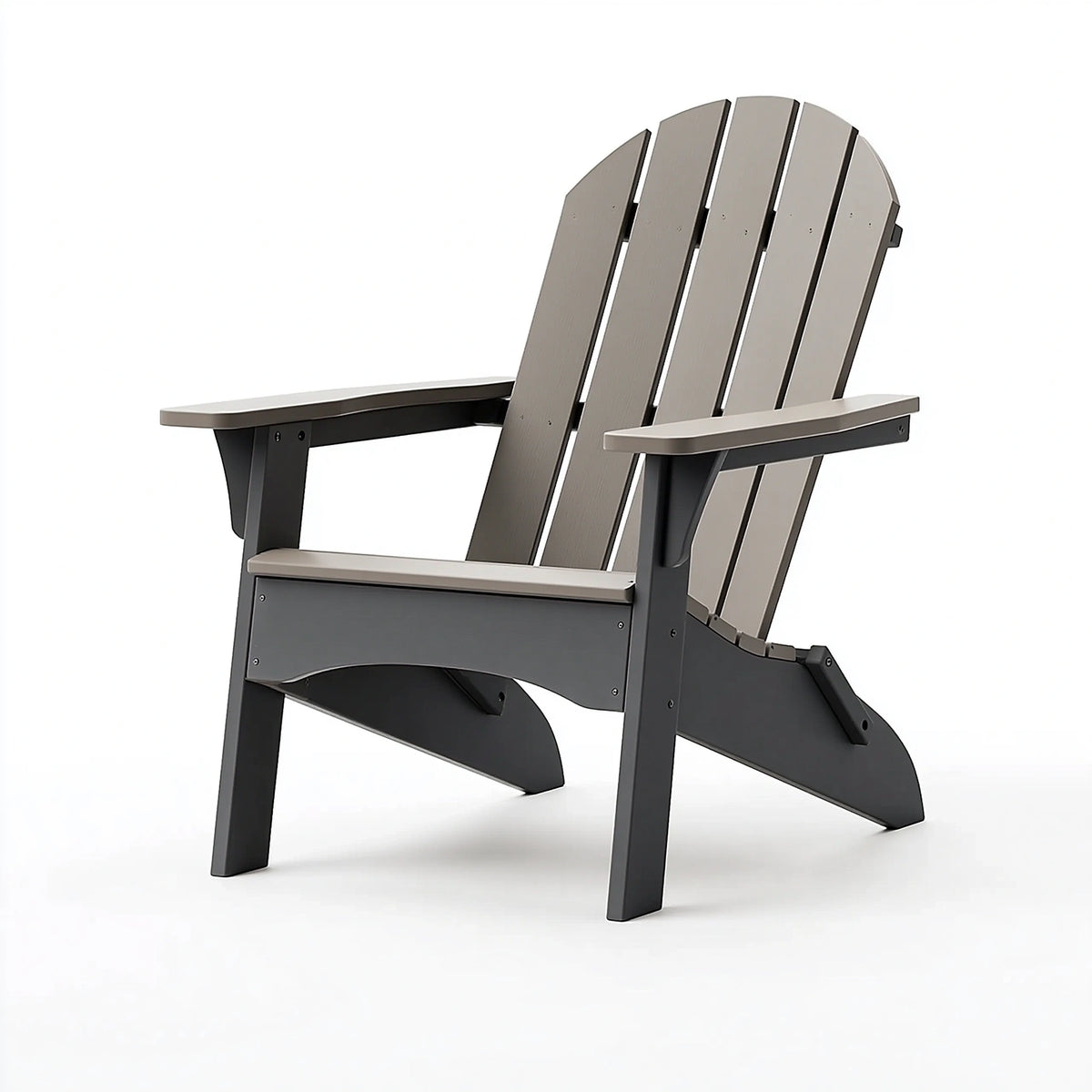 Adirondackstuhl 83 x 79 x 98 cm Kunststoff Grau für Garten mit breiten Armlehnen