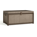 Garten-Aufbewahrungsbox 120 x 60 x 60 cm Geflecht und Metall Braun/Graubraun mit Deckel