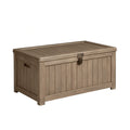 Aufbewahrungsbox 120 x 60 x 65 cm Kunststoff Taupe für Außenbereich mit Deckel