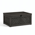 Garten Aufbewahrungsbox 120 x 60 x 63 cm Kunststoff Anthrazit Holzoptik mit Deckel