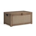 Aufbewahrungsbox 120 x 60 x 65 cm Kunststoff Braun mit Flechtoptik für Terrasse und Garten