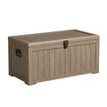 Aufbewahrungsbox 120 x 60 x 63 cm Kunststoff Taupe für Außenbereich mit Deckel