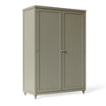 Kleiderschrank 100 x 50 x 190 cm aus Holzwerkstoff graugrün mit 2 Türen im Landhausstil