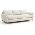 3-Sitzer Sofa 230 x 95 x 85 cm Kunstleder Cremeweiß für Wohnzimmer Modern