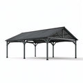 Doppelcarport 600 x 300 x 280 cm aus Stahl Anthrazit mit Satteldach