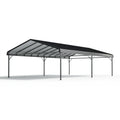 Carport 600 x 300 x 270 cm aus Metall Schwarz mit transparentem Dach freistehend