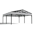 Carport 600 x 300 x 280 cm aus Stahl schwarz silber - Überdachung mit Satteldach